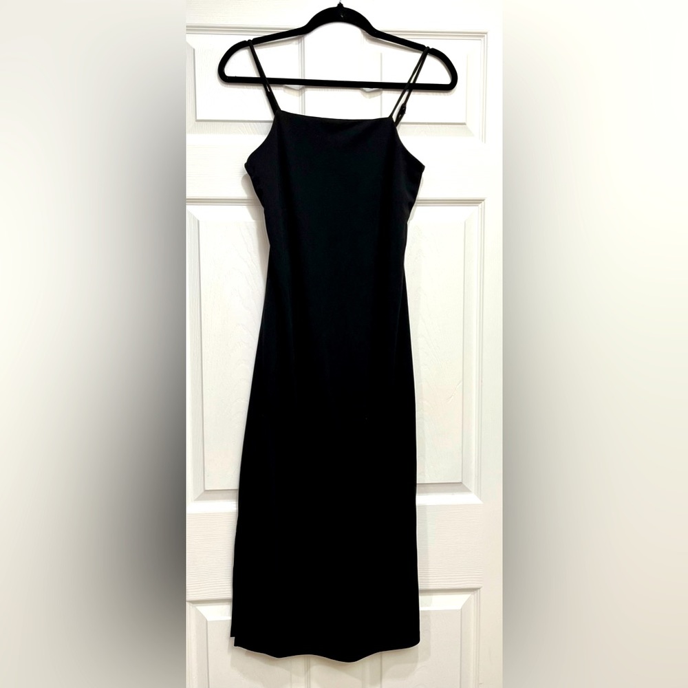 H&M black dress with high thigh slit on the right leg! Adjustable Straps!
